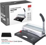 TIANSE Binding Machine, 21-Holes, 450 Sheets, Comb Binding Machines with Starter Kit 100 PCS 3/8'' Comb Binding Spines, Comb Binder Machine Book Maker Perfect for Letter Size, A4, A5 or Smaller Sizes - Image 4
